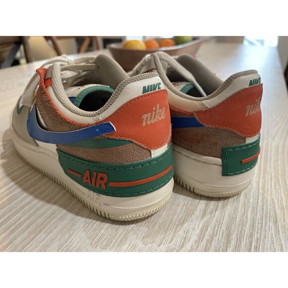 Nike Women’s Air Force 1 Shadow Sail Signal Blue Green CI0919-109 Sz 8.5 Sneaker - Picture 3 of 6